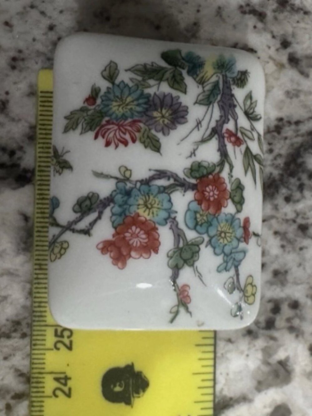 Porcelaine de Paris French Porcelain Trinket Box Floral Butterfly Vintage